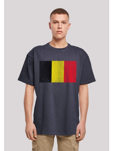 F4NT4STIC Heavy Oversize T-Shirt Belgium Belgien Flagge in marineblau