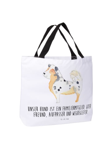 Mr. & Mrs. Panda Shopper Hund Australien Shepherd mit Spruch in Weiß