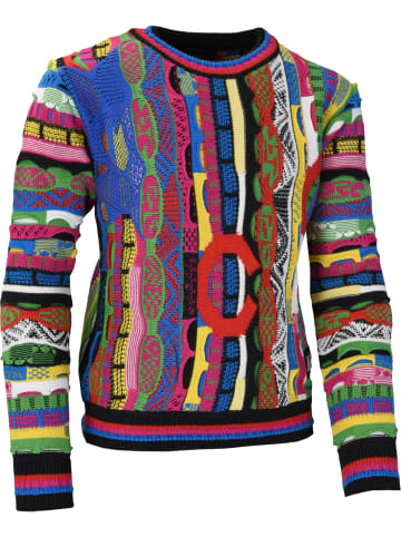 Carlo Colucci Strickpullover Casatta in Anthrazit / Rot