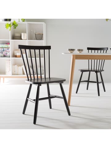 home24 home24 Esszimmerstuhl 2er-Set im skandinavischen Stil in Schwarz