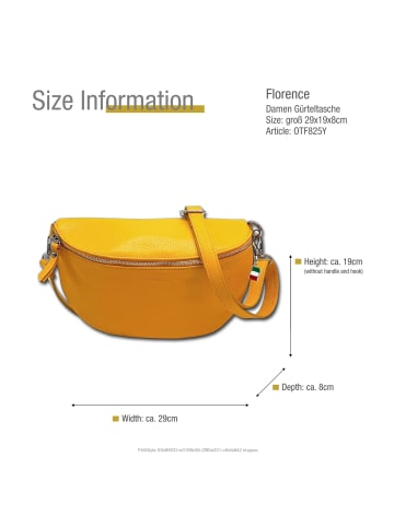 Florence Leder Gürteltasche Florence Tasche gelb ca. 29cm