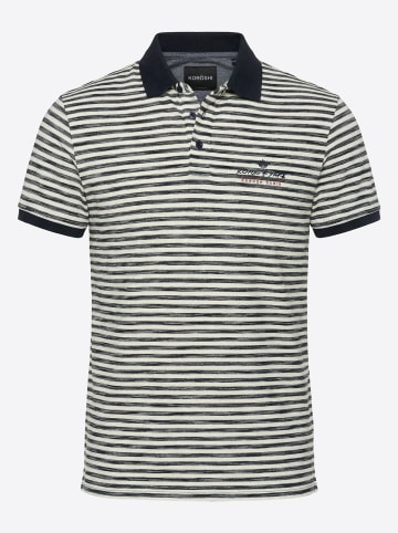 KOROSHI Herren polo mit kurzen Ã¤rmeln fancier in blau
