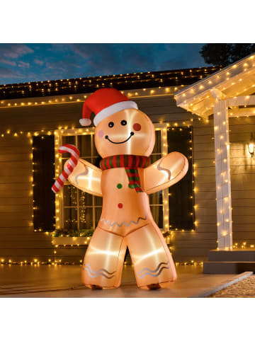 HOMCOM Weihnachts-Lebkuchenmann-170B x 65T x 240H cm-Gelb