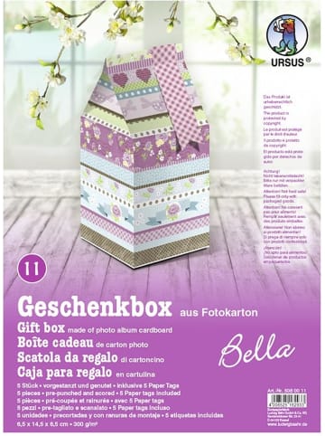 Buntpapierfabrik Ludwig Bähr Geschenkbox Bella 6,5x14,5x6,5cm Packung mit 5 Stück Motiv: 11