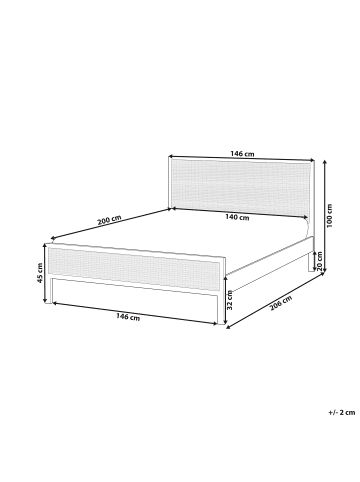 Beliani 2-tlg Doppelbett SALERNAS in Braun