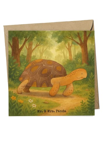 Mr. & Mrs. Panda Grußkarte Schildkröte MHerzieren Design ohne S... in Weiß