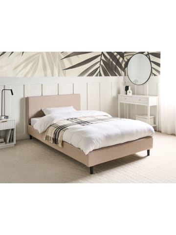 Beliani Bettrahmenbezug FITOU in Beige - (W) 130 x (H) 75 x (L) 214 cm