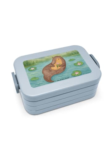 Mr. & Mrs. Panda Lunchbox Otter Seerose Design ohne Spruch in Blau Pastell