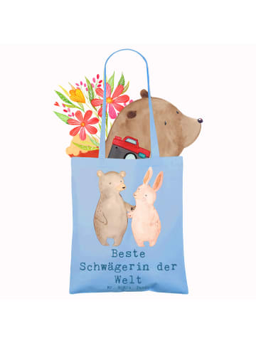 Mr. & Mrs. Panda Strandtasche Hase Beste Schwägerin der Welt mit... in Sky Blue