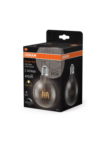 OSRAM Dimmbare LED-Lampen, Vintage-Edition, 40 Watts Ersatz, E27, G95-Shape,