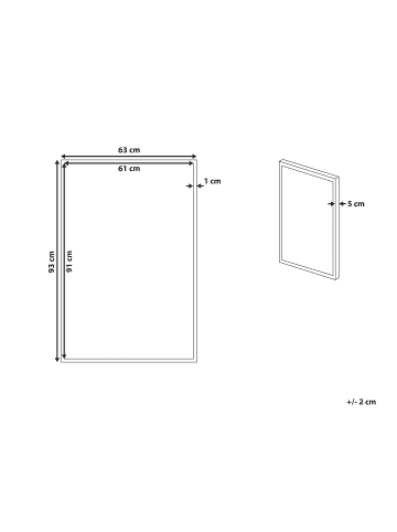 Beliani Canvas STATTE in Weiß/Schwarz/Gold - (W) 63 x (H) 93 x (L) 5 cm