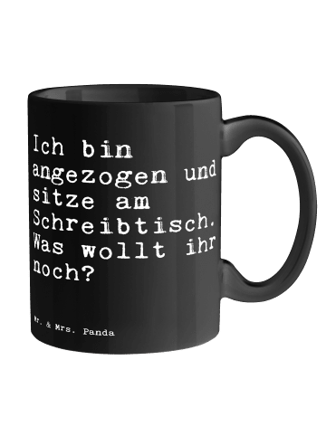 Mr. & Mrs. Panda Kaffeebecher Ich bin angezogen und... mit Spruch in Schwarz