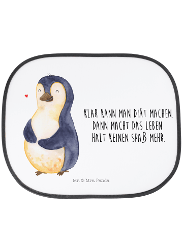 Mr. & Mrs. Panda Auto Sonnenschutz Pinguin Diät mit Spruch in Weiß