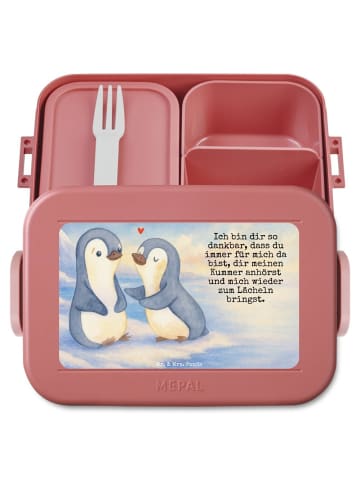Mr. & Mrs. Panda MEPAL Bentobox Pinguine trösten Design mit Spruch in Rot Pastell