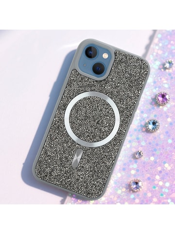 cadorabo Hülle für iPhone 13 / 14 Glitzer Schutzhülle in Grau