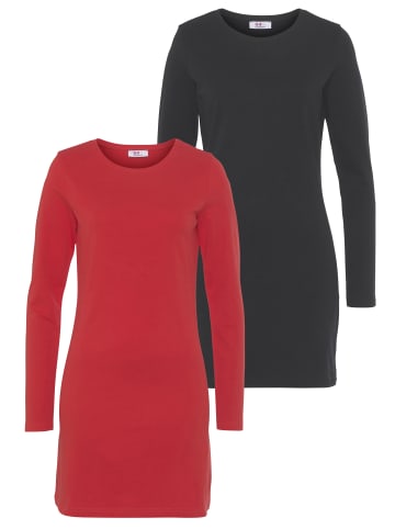 FLASHLIGHTS Jerseykleid in schwarz, rot