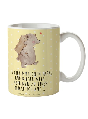 Mr. & Mrs. Panda Kaffeetasse Papa Bär mit Spruch in Gelb Pastell