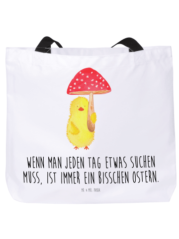 Mr. & Mrs. Panda Tasche Küken Fliegenpilz mit Spruch in Weiß