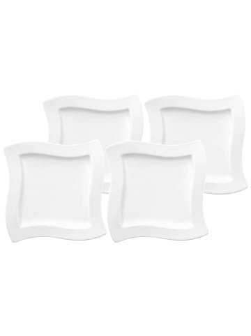 Villeroy & Boch 4er Set Frühstücksteller NewWave in Weiß 24 x 24 cm in weiß