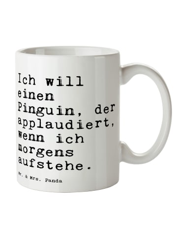 Mr. & Mrs. Panda Tasse Ich will einen Pinguin,... mit Spruch in Weiß