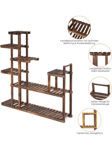COSTWAY 7 Etagen Pflanzenregal in Braun