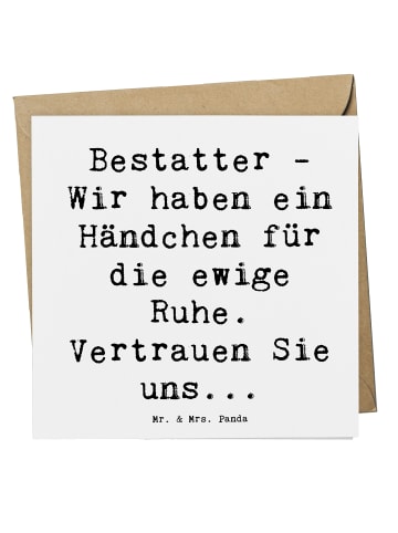 Mr. & Mrs. Panda Gutscheinkarte Spruch Bestatter Fürsorge mit Sp... in Weiß