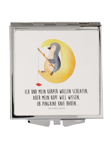Mr. & Mrs. Panda Frauen Spiegel Pinguin Mond mit Spruch in Weiß