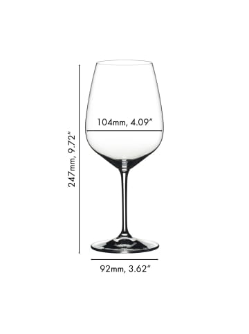 RIEDEL Glas 2er Set Cabernet Rotweingläser Extreme 800 ml in transparent