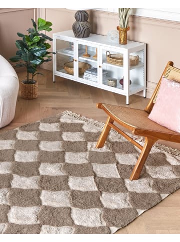 Beliani Kurzflor SINOP in Braun/Beige - (W) 140 x (H) 1.5 x (L) 200 cm