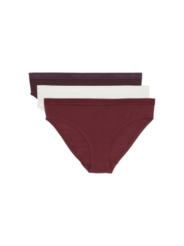 Marc O'Polo Minislip Essentials in white cotton, plum, deep ruby