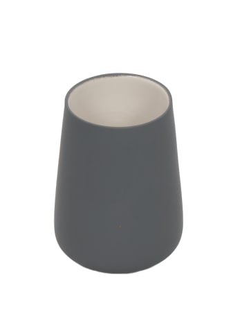 5five Simply Smart Zahnputzbecher COCON, Keramik in Grau, Ø 8,3 x (H) 11,4 cm