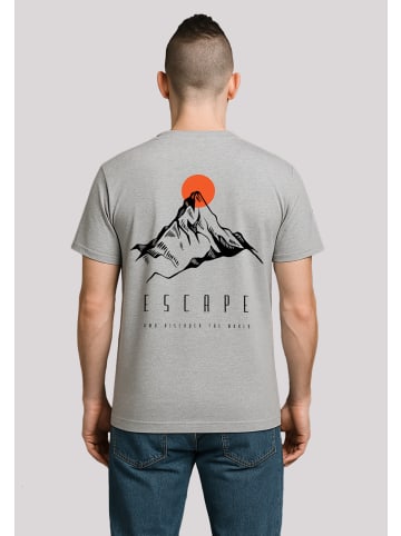 F4NT4STIC T-Shirt Escape Discover the World Mountain in grau meliert
