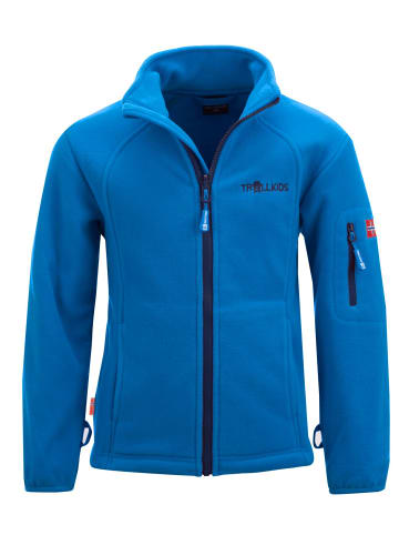 Trollkids Fleece Jacke "Arendal PRO" in Azurblau/Marineblau