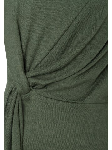 More & More softes, asymmetrisches Langarmshirt, Knot-Detail in forest green