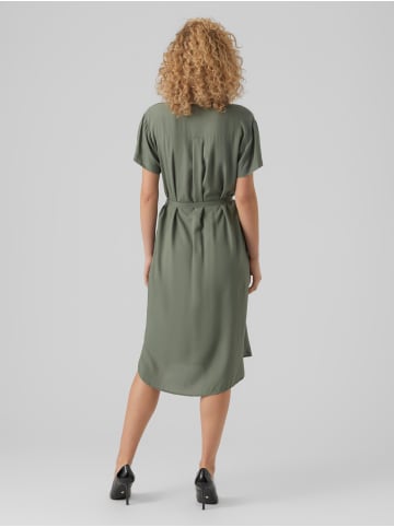 Vero Moda Leichtes Kurzärmliges Basic Midi Kleid VMBUMPY in Grün-2