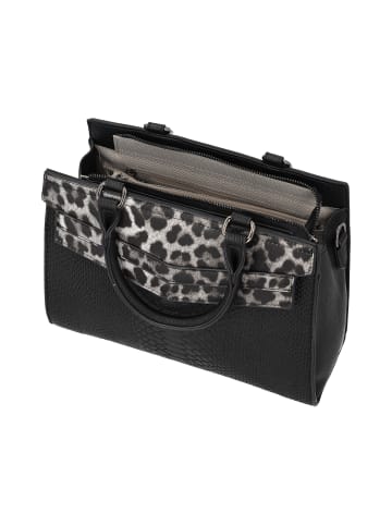 faina Women Handbag in Black White Leo