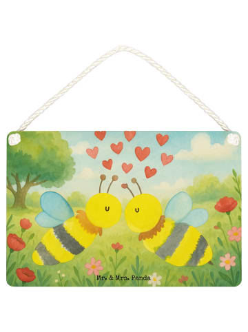 Mr. & Mrs. Panda Schild Biene Liebe Design ohne Spruch in Weiß