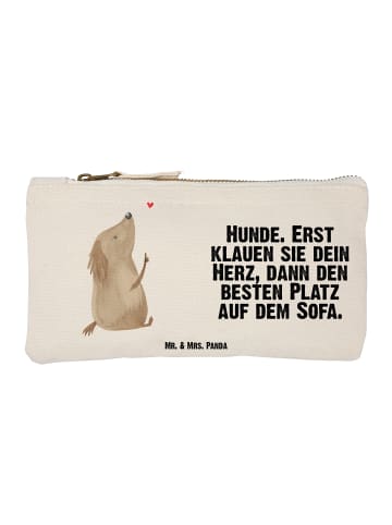 Mr. & Mrs. Panda kosmetiktäschchen Hund Liebe mit Spruch in Weiß