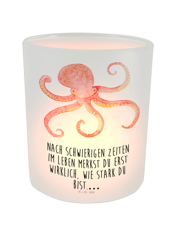 Mr. & Mrs. Panda Kerze Tintenfisch mit Spruch in Transparent