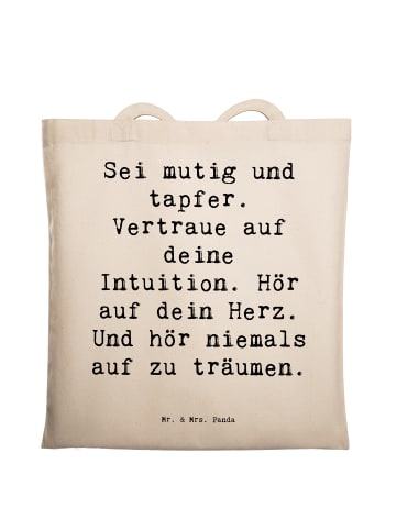 Mr. & Mrs. Panda Laptoptasche Spruch Mutig zu sich selbst stehen... in Creme
