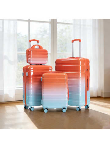 ABRIHOME Kofferset in Rot 4-teilig mit Zahlenschloss