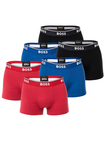BOSS Boxershort 6er Pack in Rot/Blau/Schwarz