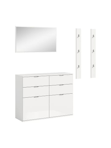 ebuy24 Garderobenmöbelset ProjektX (3-teilig) Weiß 171 x 37 cm
