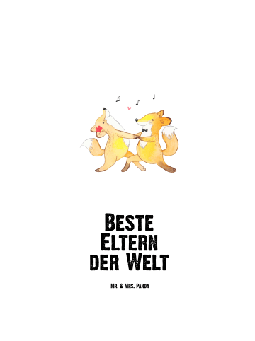Mr. & Mrs. Panda Isolierflasche Fuchs Beste Eltern der Welt mit ... in Weiß