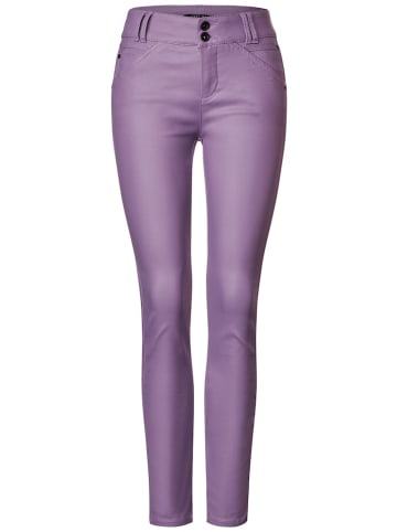 Street One Slim Fit Hose mit Coating in Violett