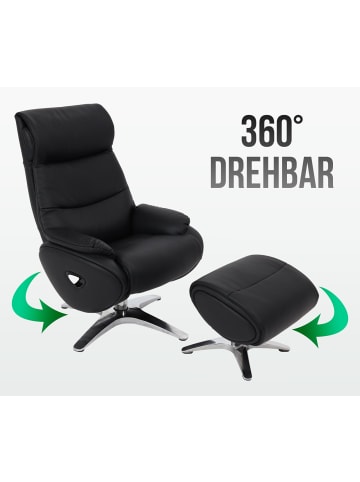 MCW Relaxsessel mit Hocker K98 drehbar, Creme-weiß