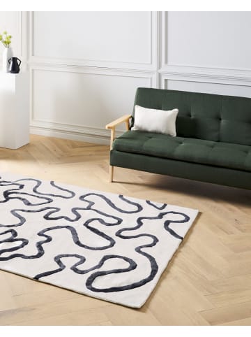 Beliani Kurzflor KAPPAR in Weiß/Schwarz - (W) 160 x (L) 230 cm