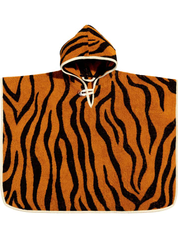 Erwin Müller Kinder-Poncho mit Kapuze Tiger in orange-schwarz