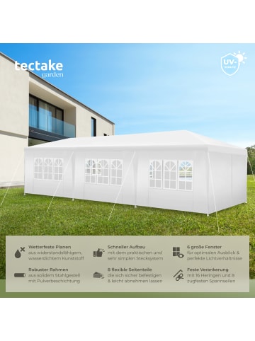 tectake Partyzelt Miramas mit 8 Seitenteilen, wasserdicht, 9x3m