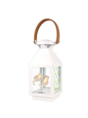 Mr. & Mrs. Panda Laterne Otter Hände halten ohne Spruch in Transparent